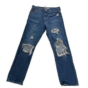 Levis Premium Denim High Rise‎ Wedgie Straight Jeans Women’s 28 Button Fly